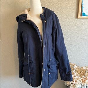 Navy Utility Jacket with Hood
